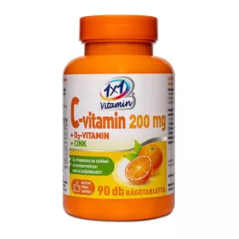   1x1 Vitaday vitamin C 200 mg + vitamin D3 + Cink oranžové žuvacie tablety so sladidlami (90 db)