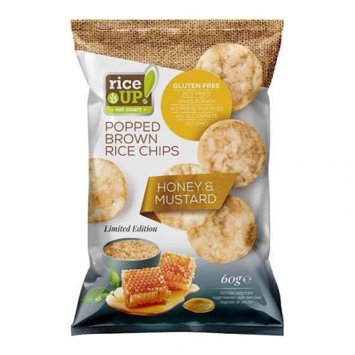 Rice up, ryžové chipsy s medovo-horčicovou príchuťou, 60g.