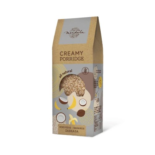 Mendula Creamy Porridge, Kókuszos-banános zabkása, 400 g